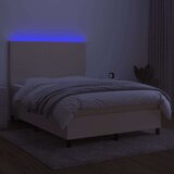  Krevet box spring s madracem LED krem 140x200 cm od tkanine | shoptok.hr