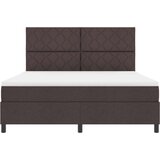 vidaXL Box Spring postelja z vzmetnico temno rjava Super King Tkanina, (22081200) | Shoptok.si