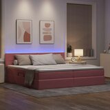  LED krevet za pohranu s madracem Ružičasta 200 x 200 cm Baršun | shoptok.hr