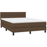  Box spring postelja z vzmetnico temno rjava 140x200 cm blago, (20902284) | Shoptok.si