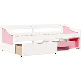  Dnevni krevet s 3 ladice bez madraca IRUN bijelo&roza 90x200 cm | shoptok.hr