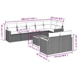  9-dijelni set vrtnih sofa s jastucima crni od poliratana | shoptok.hr