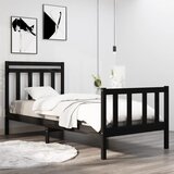  Okvir za krevet od masivnog drva crni 75 x 190 cm mali | shoptok.hr