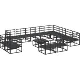 vidaXL Vrtna sedežna garnitura 13 pcs Črna 70 x 70 x 32 cm Aluminij | Shoptok.si
