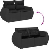 vidaXL 6-dijelni set vrtnih sofa s jastucima crni od poliratana | shoptok.hr
