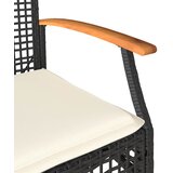  3-dijelni bistro set s jastucima poliratan i drvo bagrema crni | shoptok.hr
