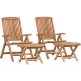  Vrtni set za objed 4 pcs Smeđa Čvrsto teak drvo | shoptok.hr