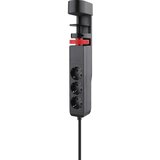 REV Napajalni razdelilnik za namizno montažo 3 x USB (Število vtičnic Schuko: 3 kos, Črna, Dolžina kabla: 3 m, Brez stikala) | Shoptok.si