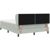 vidaXL Box Spring postelja z vzmetnico svetlo siva 160x200 cm žamet | Shoptok.si
