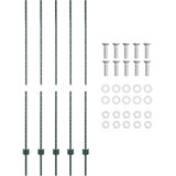  Stup za ogradu 5 pcs Zelena 150 cm Čelik | shoptok.hr