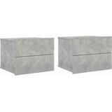  Noćni ormarići 2 kom boja betona 40x30x30 cm konstruirano drvo | Eponuda.ba