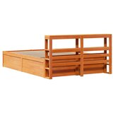  Okvir kreveta s uzglavljem voštano smeđi 120x200 cm od borovine | shoptok.hr