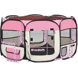  Sklopiva ogradica za pse s torbom za nošenje roza 125x125x61 cm | shoptok.hr