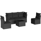 Maison Chic Seti vrtnega pohištva - Vrtna garnitura - Vrtni pohištvo set 6-delna z blazinami črna poli ratan, (21805908) Cene