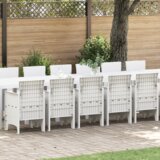 Vrtna jedilna garnitura s blazinami z blazino 17 pcs Bela PP, (5000153786) | Shoptok.si