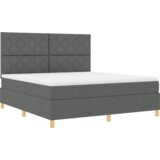  Postelja z vzmetnico z vzglavjem Temno siva 180 x 200 cm blago, (5000126340) | Shoptok.si