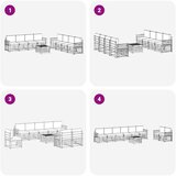  Setovi sofa s jastukom 9 pcs Bijela i svjetlosiva Poliester | shoptok.hr