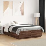  Okvir za krevet s LED svjetlima boja hrasta 140 x 190 cm drveni | shoptok.hr