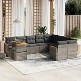 vidaXL 10-dijelni set vrtnih sofa od poliratana s jastucima sivi | shoptok.hr