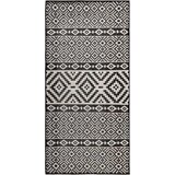  Vanjski tepih ravnog tkanja 100 x 200 cm crne pruge u