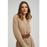 Marisse Beige Midi Dress With A Wide Belt | Eponuda.ba