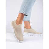 Shelvt Beige textile sports shoes | Shoptok.si