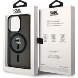  Originalen KARL LAGERFELD KLHMP15LHFCKNOK hardcase ovitek z MagSafe zaščita za iPhone 15 Pro Karls full body - prozorno črn | Shoptok.si