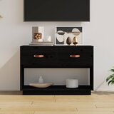 TV ormarić crni 90x40x60 cm od masivne borovine | Eponuda.com
