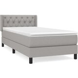  Box spring postelja z vzmetnico svetlo siva 80x200 cm blago, (20726766) | Shoptok.si