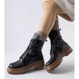 Gemre Black boots on brown sole Quennie | Shoptok.si