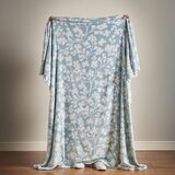Catherine Lansfield Modra odeja iz flisa 200x240 cm Brooke Floral – | Shoptok.si