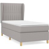  Box spring postelja z vzmetnico svetlo siva 80x200 cm blago | Shoptok.si