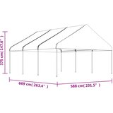  Sjenica s krovom bijela 6,69 x 5,88 x 3,75 m polietilen | shoptok.hr