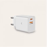 Ksix zidni punjač 20W PD, dual USB-A + USB-C, bijeli | shoptok.hr