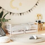 vidaXL Otroški posteljni okvir s predali bel 80x160 cm trdna borovina | Shoptok.si