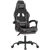  Gaming stol z oporo za noge črno in sivo umetno usnje, (21377251) | Shoptok.si