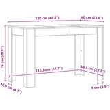  Blagovaonski stol Artisan hrast 120x60x76 cm izrađeno drvo Slike