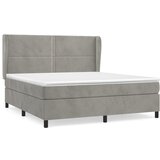 The Living Store Box spring postelja z vzmetnico svetlo siva 160x200 cm žamet - Box Spring Postelja, (21489289) | Shoptok.si