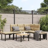 vidaXL 5-dijelni set vrtnih sofa s jastucima čelik obložen prahom crni Cijene