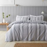 Bianca Siva flanelska posteljina za bračni krevet 200x200 cm Ticking Stripe – Cijene