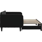  Dnevni krevet na razvlačenje crni 90 x 200 cm baršunasti | shoptok.hr