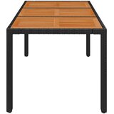  Vrtni stol s drvenom pločom crni 150 x 90 x 75 cm od poliratana | shoptok.hr