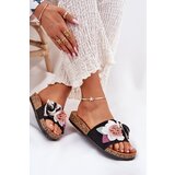 Boto EVENTO Women's Slides With Flowers On Cork Platform Black Zinrosa | Shoptok.si