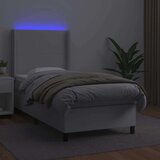  Box spring s madracem LED bijeli 100x200 cm umjetna koža | shoptok.hr