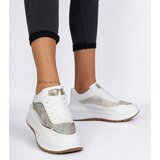 Gemre White women's sneakers with rhinestones Fucco | Shoptok.si