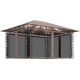  Sjenica s mrežom i LED svjetlima 4 x 3 x 2,73 m smeđe-siva | shoptok.hr