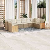  10-dijelni set vrtnih sofa s jastucima bež od poliratana | shoptok.hr