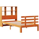 vidaXL Knjižna postelja brez vzmetnice vošč. rjava 100x200 cm borovina | Shoptok.si