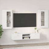  Set TV komoda s ladicama FLORIN 3 pcs Bijelo Konstruirano drvo | shoptok.hr