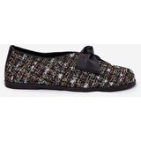 Laura Messi Leather Ballet Flats With Bow 2921 Black | ePonuda.com